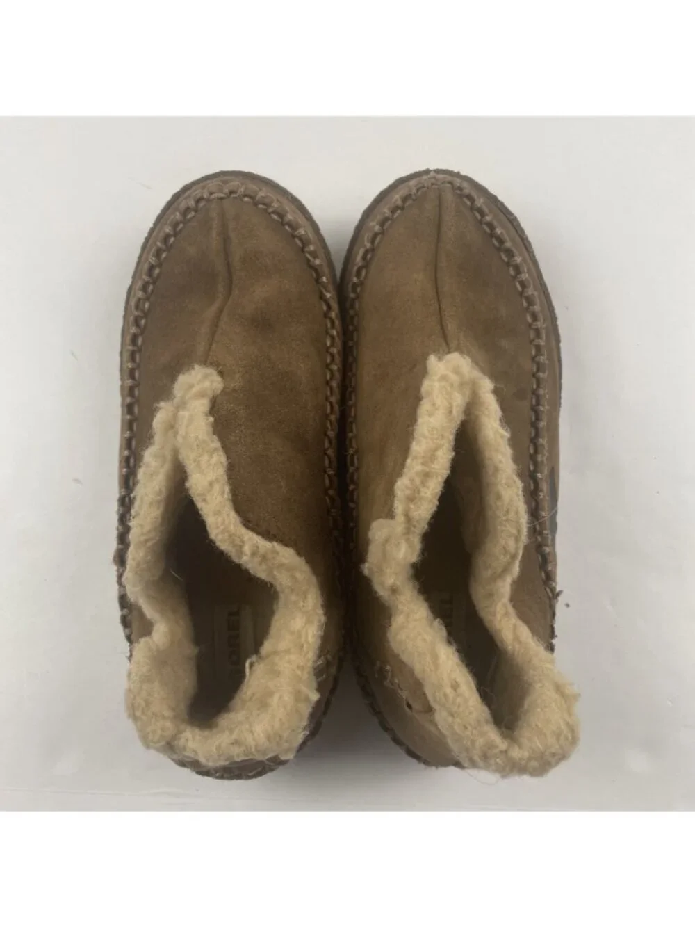 Sorel Manawan II Suede Moccasin Slippers Men’s 7 Sherpa Lined Brown Comfort